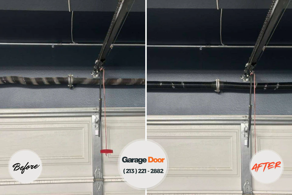 Before and after: garage door repair Conway Springs, KS
